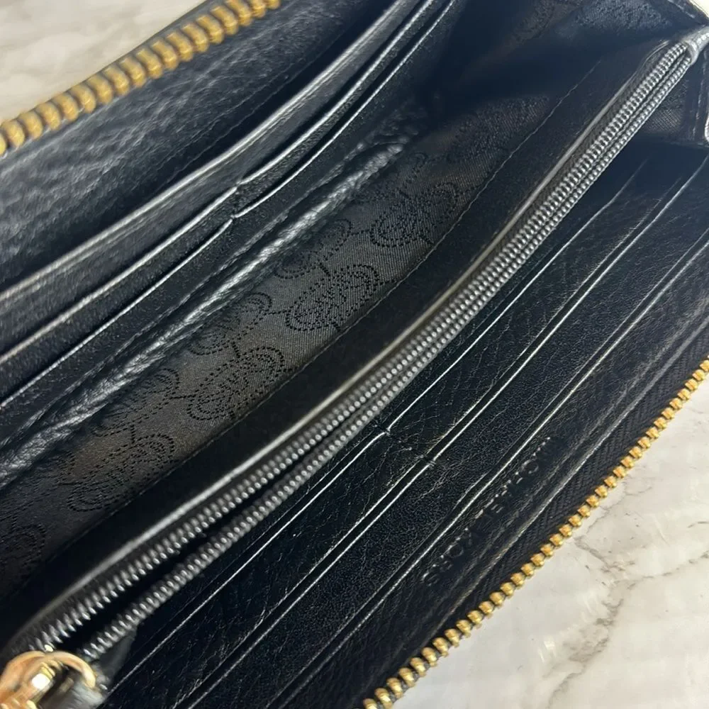 Michael‎ Kors Black Continental Zip Leather Wallet